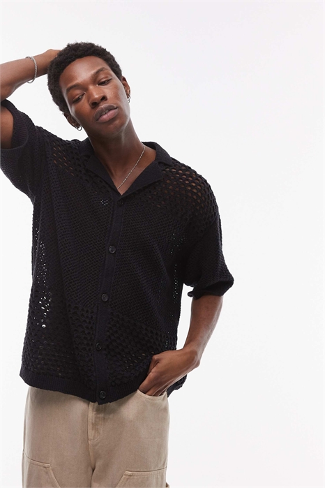 Поло с открытым узором артикул 140632731