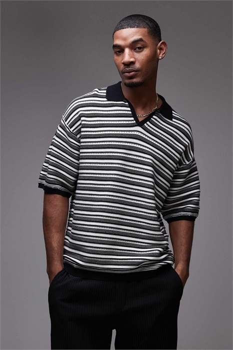 Трикотажная поло с полосками артикул 140632724