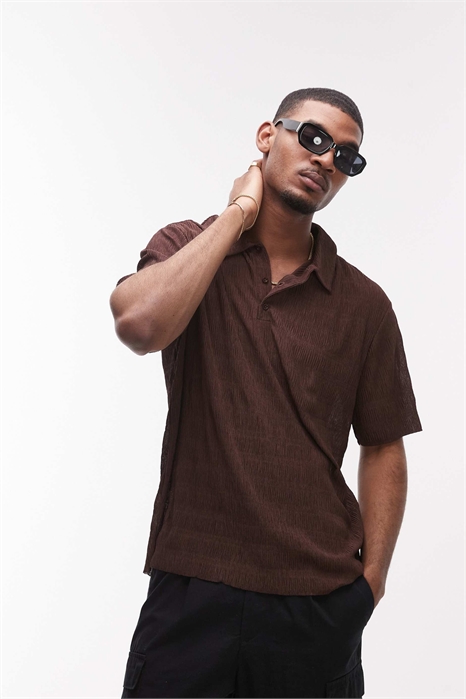 Поло с плиссировкой свободного кроя артикул 142432429