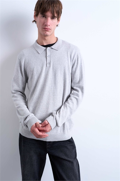 Классическая трикотажная рубашка-поло на пуговицах артикул 142400358