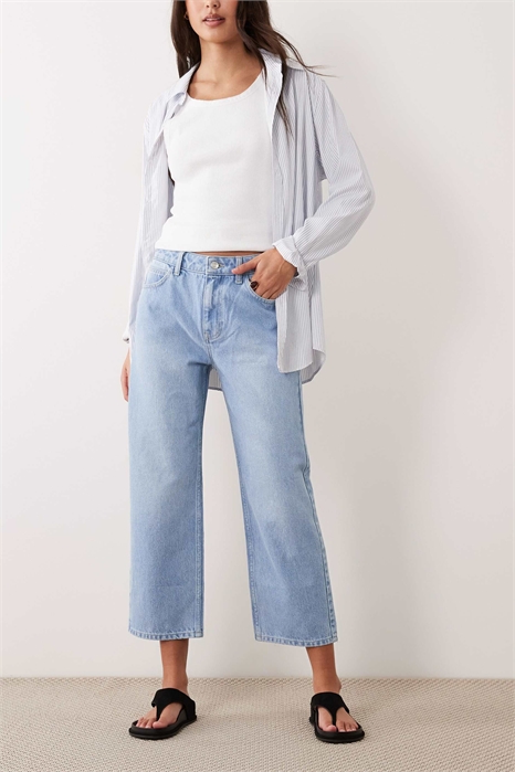 Укороченные джинсы прямого кроя артикул 156005568