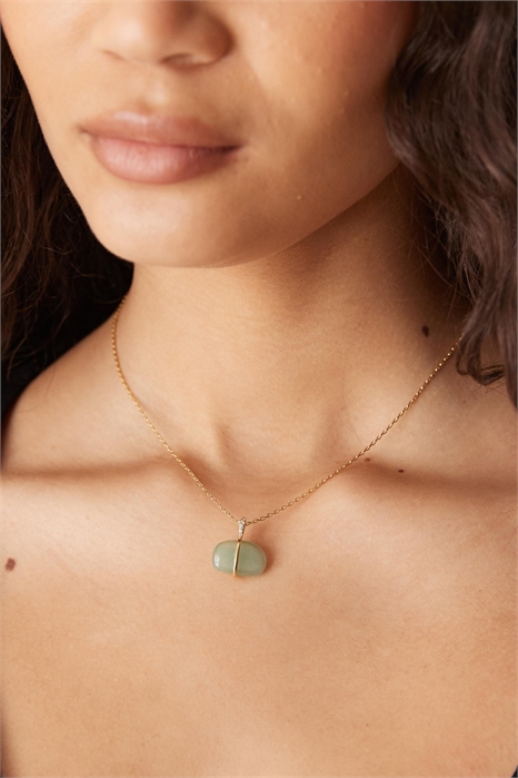 Ожерелье с подвеской из гальки из авантюрина артикул 154902975