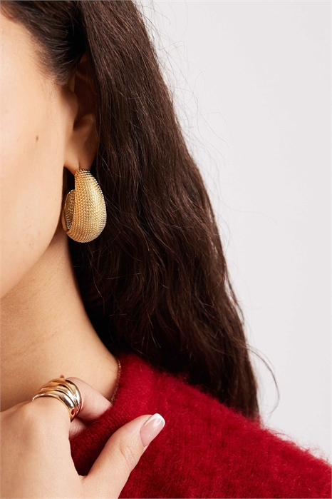 Текстурированные серьги-кольца большого размера артикул 153723868