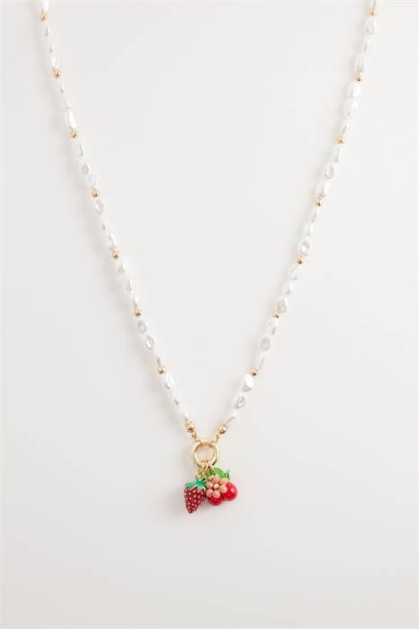 Ожерелье с подвеской в виде вишни и гроздью искусственных жемчужин артикул 153723848