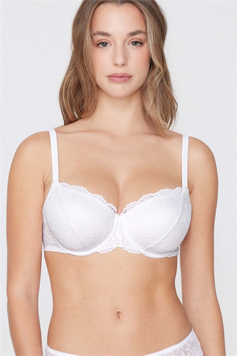 Бюстгальтер-балконет с кружевом, полностью закрывающий грудь, Прага артикул 156298820
