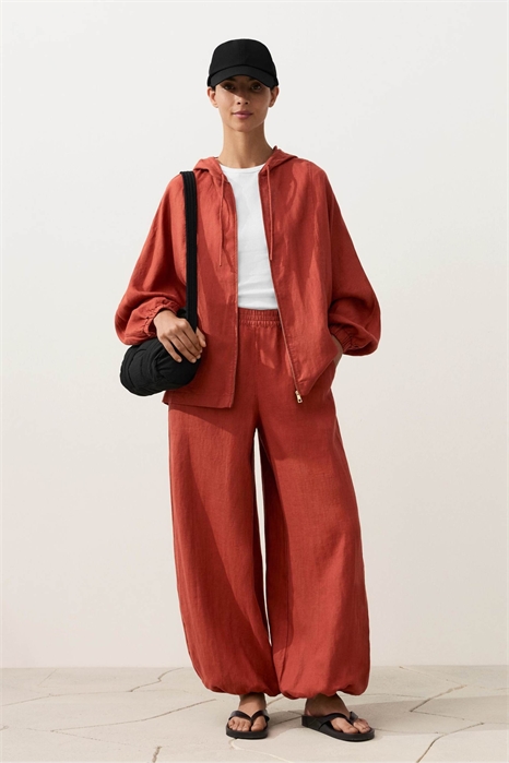 Брюки-блумеры из 100% льна артикул 156381456