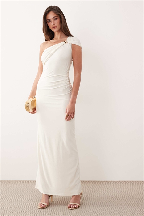 Платье-макси с одним плечом и металлическими элементами артикул 155000233