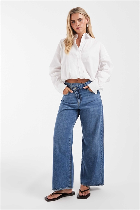 Джинсы Hope средней посадки с широкими брючинами и пуговицами артикул 153716162