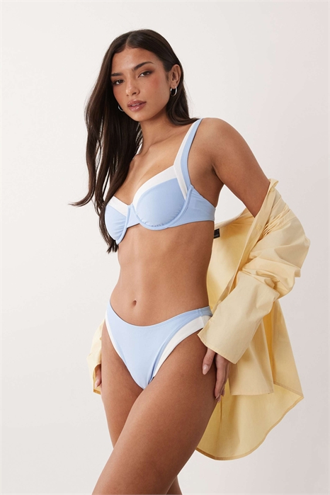 Бикини-топ с косточками и контрастными деталями co-ord артикул 155637674