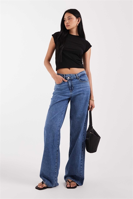 Джинсы Hope средней посадки с широкими брючинами и пуговицами артикул 153716171