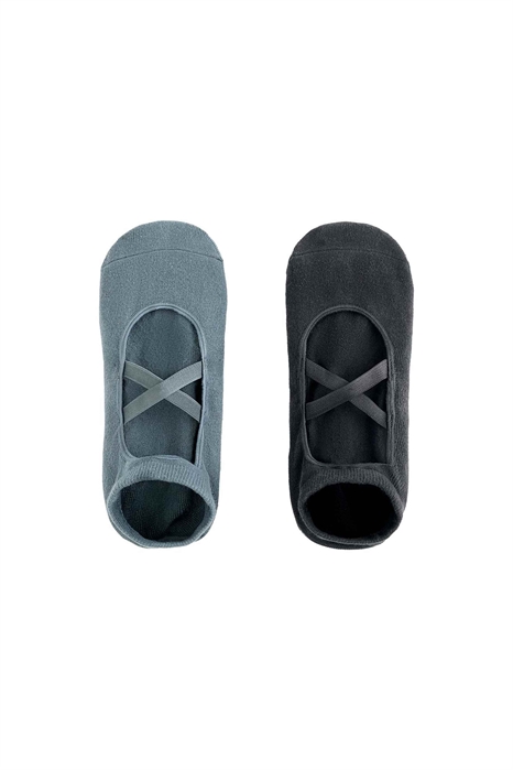 2 пары носков из смешанной хлопковой ткани для йоги и пилатеса с перекрещивающимися ремешками артикул 156333495