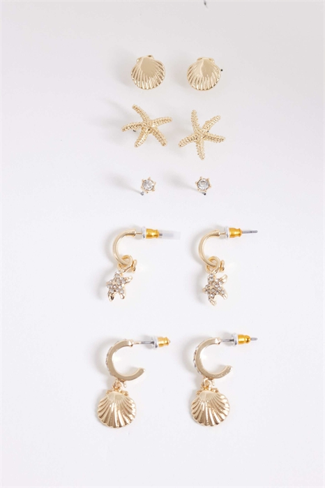 Набор из 10 сережек «Морская звезда» от Simone артикул 154316215