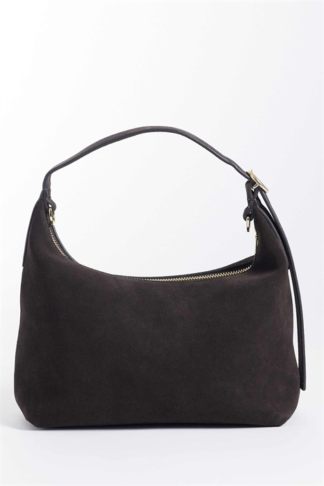 Небольшая сумка через плечо из натуральной замши со съемной ручкой артикул 155575303