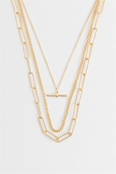 Нежное колье с T-образной застежкой из 3 рядов артикул 154316202