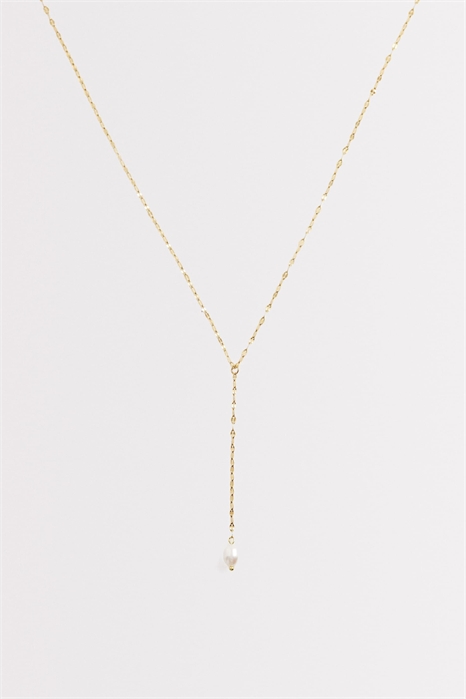 Колье-лариат с жемчужным кулоном артикул 154852949