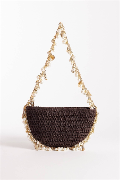 Сумка через плечо, украшенная ракушками и бусинами артикул 152383658
