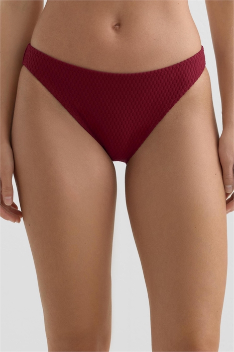 Классические бикини-трусики с мини-ячеистым жаккардовым узором артикул 154386528