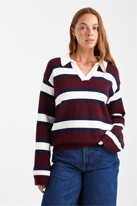 Свитер-регби с воротником из трикотажа артикул 149078640