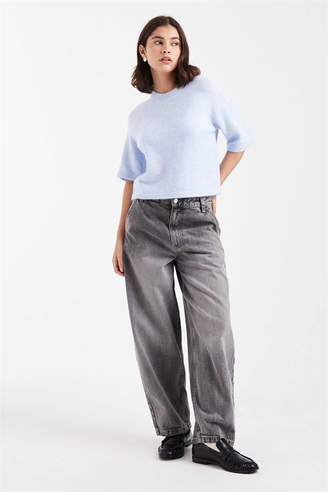 Трикотажная футболка с круглым вырезом и короткими рукавами артикул 150326619