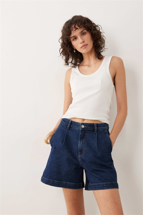 Шорты из джинсовой ткани свободного кроя с высокой талией артикул 154332624