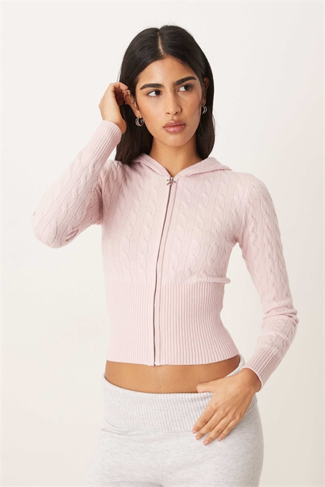 Легкий свитер с застежкой-молнией и узором «коса» от Gilly Hicks артикул 154114622