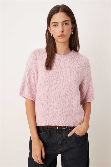 Свитер с короткими рукавами из трикотажа артикул 152323145