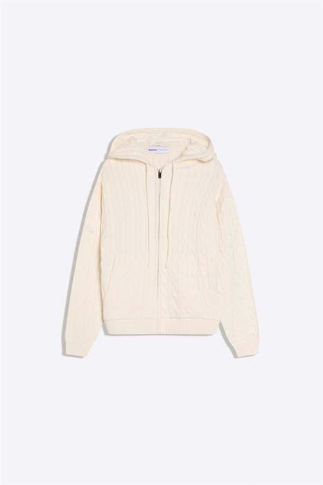 Кардиган с застежкой-молнией и узором «коса» артикул 156004745