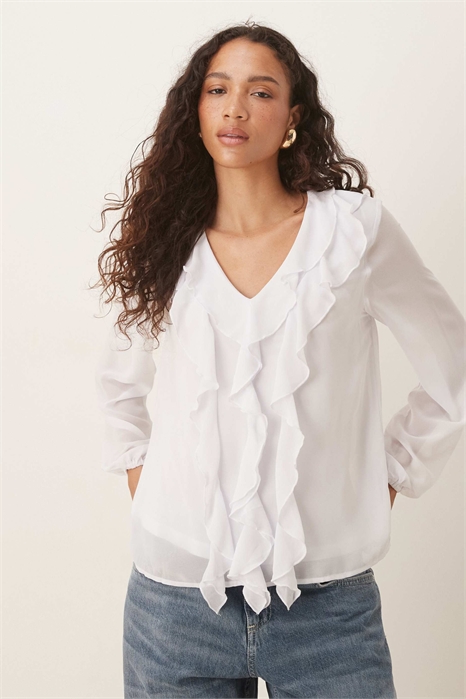 Блузка с воланами из тканого материала артикул 148479615