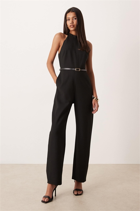 Комбинезон-бочонка с завязками на шее и поясом артикул 154263508