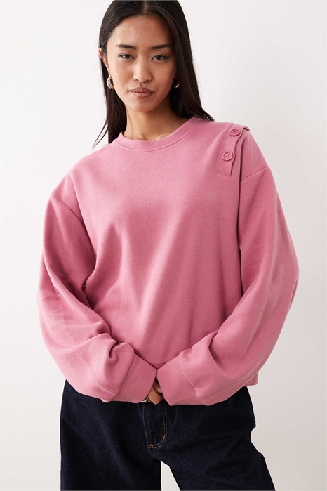 Свитшот с мягкими накладками на плечах — РОЗОВЫЙ артикул 150698461