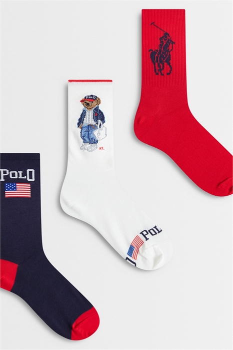 Подарочная коробка с 3 парами носков с изображением медведей артикул 153249355