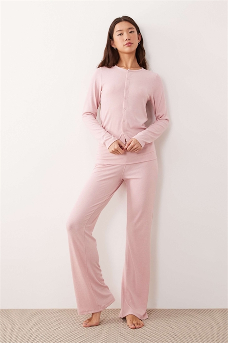 Пижамные брюки с мягкой ребристой отворотом в стиле «микс-энд-матч» артикул 149591059