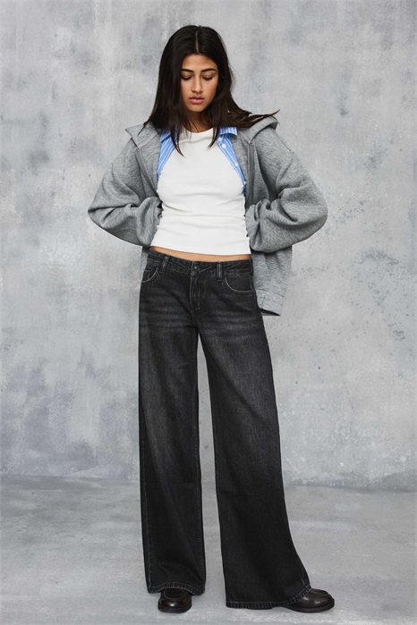 Джинсы с низкой посадкой и широкими брючинами артикул 155844105