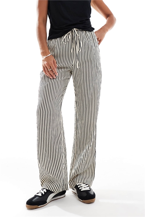 Брюки с широкими брючинами в полоску артикул 147766014