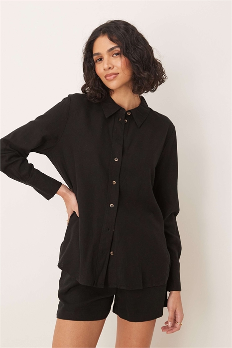 Рубашка из льняной ткани свободного кроя co-ord артикул 139103808