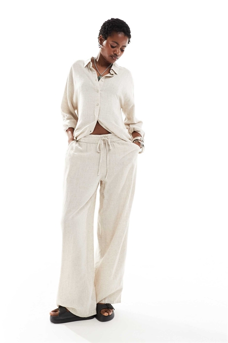 Брюки свободного кроя из смешанного льна co-ord артикул 133450472