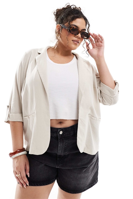 Блейзер с эффектом льна артикул 141662684