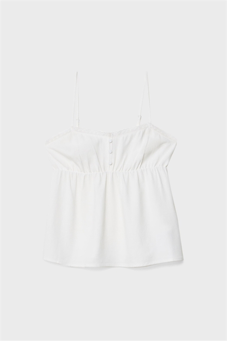 Топ на бретелях из смесовой ткани артикул 149141458