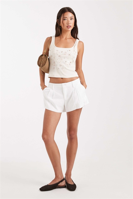 Шорты из льна с низкой посадкой артикул 144912689