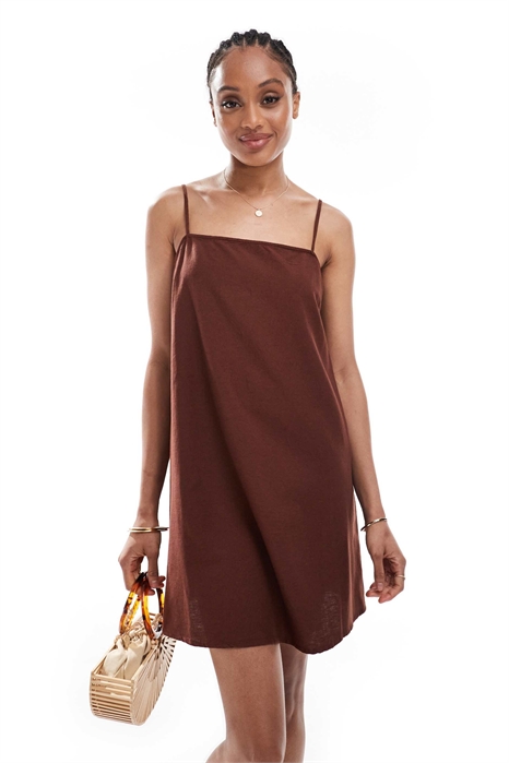 Мини-платье с эффектом льна артикул 144536587