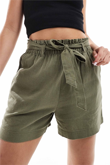 Шорты из смешанного льна с завязкой на талии co-ord артикул 134087333