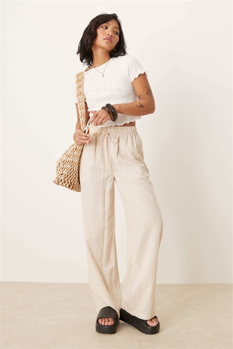 ASOS DESIGN Брюки-кюлоты из льна для миниатюрных артикул 140959188