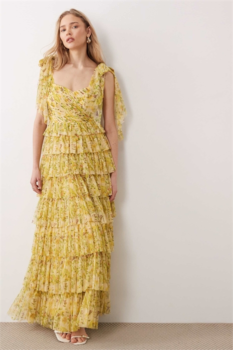 Макси-платье из тюля с завязками на плечах «Офелия» артикул 153248863