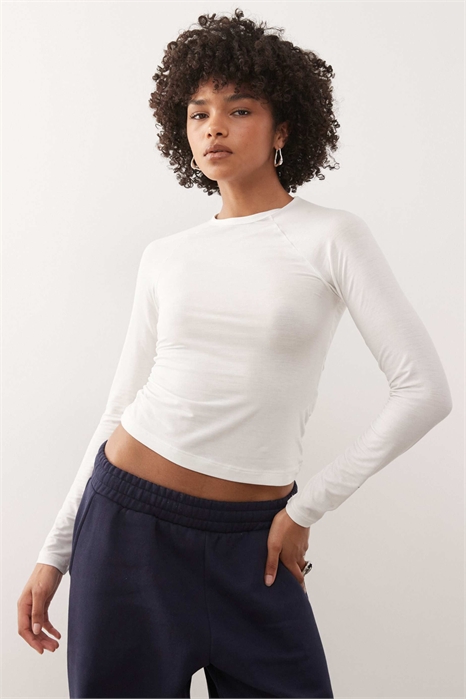 Сверхмягкая кофта с длинными рукавами и раглановыми вставками, облегающего кроя артикул 153576733