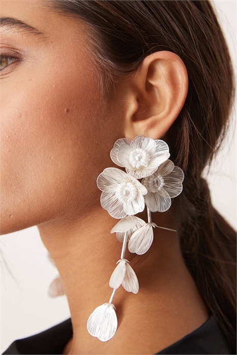Серьги-подвески с 3D-рисунком в виде цветов артикул 141640948
