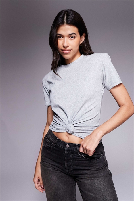 Футболка с завязками на плечах из ткани с высоким содержанием хлопка «Knot So Basic» артикул 150970037