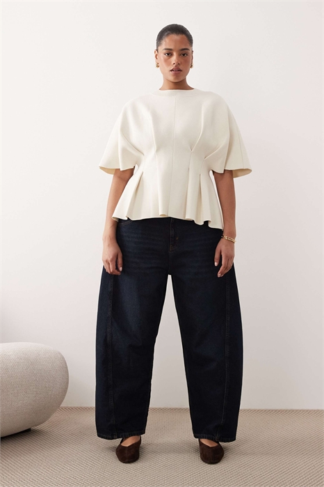 Джинсы-кюлоты с закругленными штанинами и швом «Франклин» артикул 149656598