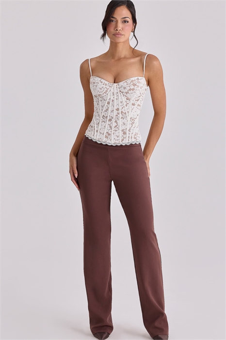 Брюки Chiara прямого кроя цвета эспрессо артикул 155970235