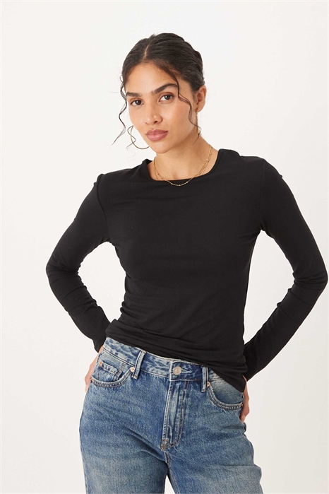 Топ с круглым вырезом и длинными рукавами артикул 148381113