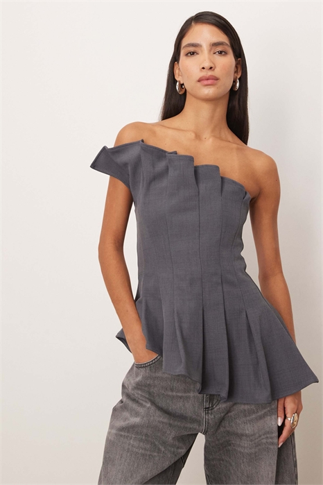 Бандо с вырезанным силуэтом и длинными бретелями артикул 150202706